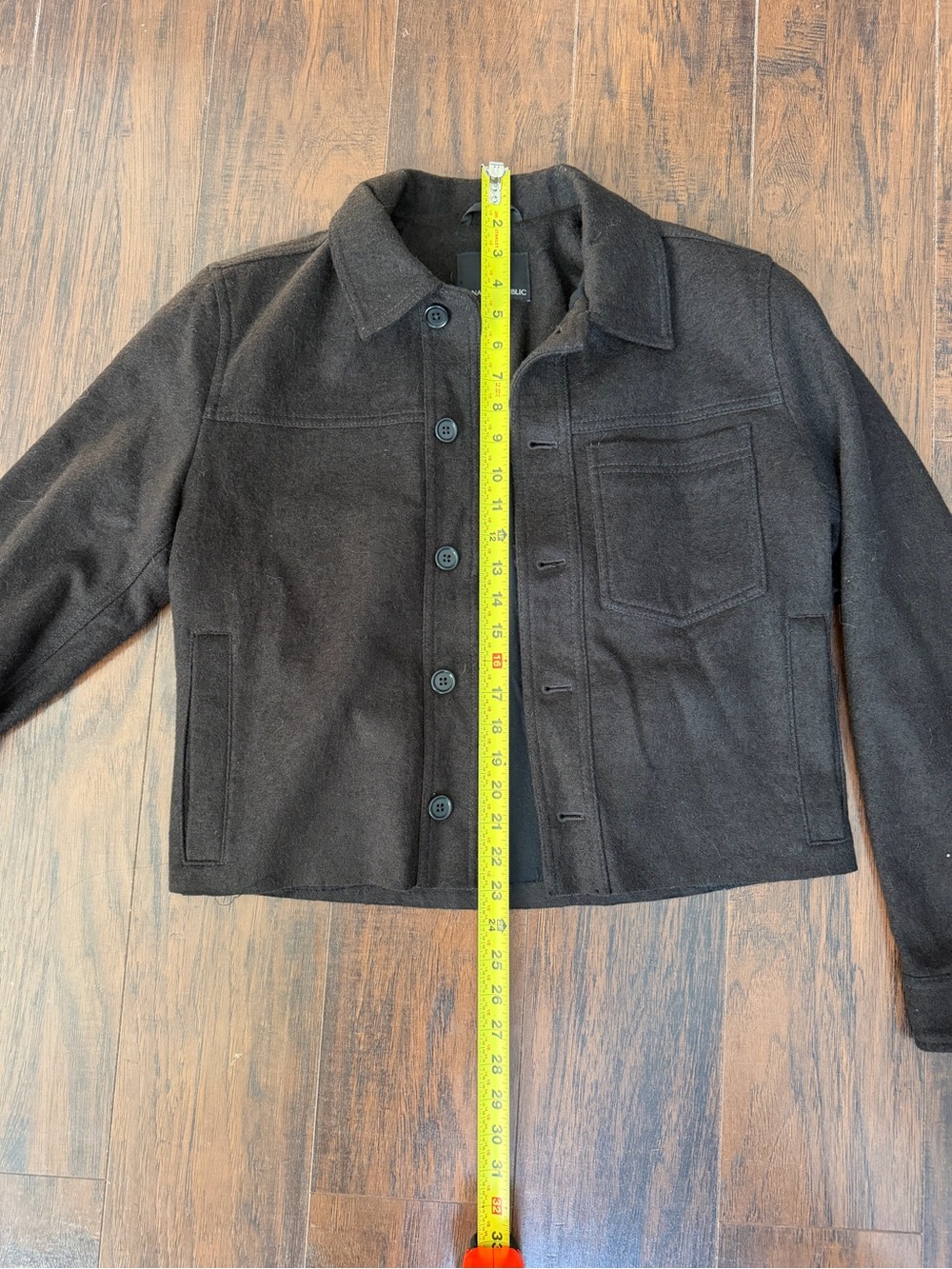 Brown Cropped Button-Front Jacket - Picture 10 of 11